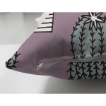 - Suet-K10217-Gorsel-2 - Realhomes Çift Taraflı Açık Mor Zeminli Kaktüs Tasarımlı Dijital Baskılı Modern Süet Yastık Kırlent Kılıfı Realhomes