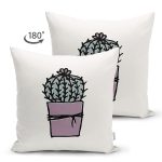 - Suet-K10218-Gorsel-1 - Realhomes Çift Taraflı Krem Zemin Sade Kaktüs Motifli Dijital Baskılı Dekoratif Süet Yastık Kırlent Kılıfı Realhomes