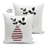 - Suet-K10226-Gorsel-1 - Realhomes Çift Taraflı Krem Kumlama Zemin Vazo Desenli Dijital Baskılı Dekoratif Süet Yastık Kırlent Kılıfı Realhomes