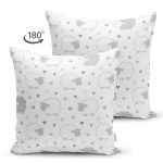 - Печать - Realhomes Realhomes Çift Taraflı Pofuduk Kuzu Tasarımlı Dijital Baskılı Modern Süet Yastık Kırlent Kılıfı Realhomes
