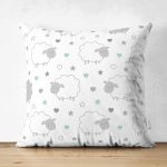 - Печать - Realhomes Realhomes Çift Taraflı Pofuduk Kuzu Tasarımlı Dijital Baskılı Modern Süet Yastık Kırlent Kılıfı Realhomes