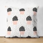 - Suet-K10231-Gorsel - Realhomes Çift Taraflı Krem Kumlama Zemin Kaktüs Tasarımlı Dijital Baskılı Modern Süet Yastık Kırlent Kılıfı Realhomes