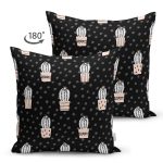 - Suet-K10232-Gorsel-1 - Realhomes Çift Taraflı Siyah Puantiye Zeminli Kaktüs Motifli Dijital Baskılı Dekoratif Süet Yastık Kırlent Kılıfı Realhomes