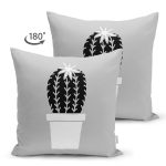 - Suet-K10236-Gorsel-1 - Realhomes Çift Taraflı Gri Zemin Kaktüs Desenli Dijital Baskılı Dekoratif Süet Yastık Kırlent Kılıfı Realhomes