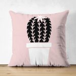 - Suet-K10237-Gorsel - Realhomes Çift Taraflı Pembe Zemin Kaktüs Motifli Dijital Baskılı Modern Süet Yastık Kırlent Kılıfı Realhomes