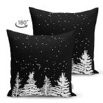 - Suet-K10242-Gorsel-1 - Realhomes Çift Taraflı Siyah Zemin Beyaz Çam Ağacı Desenli Dijital Baskılı Dekoratif Süet Yastık Kırlent Kılıfı Realhomes