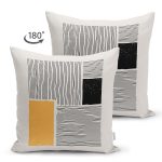 Çift Taraflı Soyut İlkel Desen Tasarımlı Dijital Baskılı Dekoratif Süet Yastık Kırlent Kılıfı Realhomes