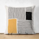 Çift Taraflı Soyut İlkel Desen Tasarımlı Dijital Baskılı Dekoratif Süet Yastık Kırlent Kılıfı Realhomes