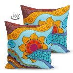 Çift Taraflı Etnik Desen Tasarımlı Dijital Baskılı Modern Süet Yastık Kırlent Kılıfı Realhomes