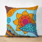 Çift Taraflı Etnik Desen Tasarımlı Dijital Baskılı Modern Süet Yastık Kırlent Kılıfı Realhomes