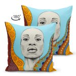 - Suet-K10256-Gorsel-1 - Realhomes Çift Taraflı Etnik Afrikalı Kız Motifli Dijital Baskılı Dekoratif Süet Yastık Kırlent Kılıfı Realhomes