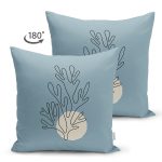 Çift Taraflı Soyut Çizimli Çiçek Tasarımlı Dijital Baskılı Dekoratif Süet Yastık Kırlent Kılıfı Realhomes