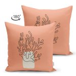 Çift Taraflı Onedraw Çizimli Özel Tasarım Dijital Baskılı Dekoratif Süet Yastık Kırlent Kılıfı Realhomes