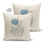 Çift Taraflı Onedraw Çizimli Özel Tasarım Dijital Baskılı Modern Süet Yastık Kırlent Kılıfı Realhomes