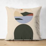 - Suet-K10268-Gorsel - Realhomes Çift Taraflı Retro Güneşin Batışı Adlı Çalışması Özel Tasarım Dijital Baskılı Dekoratif Süet Yastık Kırlent Kılıfı Realhomes