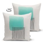 Çift Taraflı Soyut Tarzda Onedraw Çizimli Dijital Baskılı Dekoratif Süet Yastık Kırlent Kılıfı Realhomes