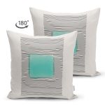 Çift Taraflı Soyut Tarzda Onedraw Çizimli Dijital Baskılı Dekoratif Süet Yastık Kırlent Kılıfı Realhomes
