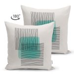Çift Taraflı Soyut Tarzda Onedraw Çizimli Dijital Baskılı Modern Süet Yastık Kırlent Kılıfı Realhomes