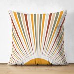 - Suet-K10292-Gorsel - Realhomes Çift Taraflı Güneş ve Renkli Işınları Özel Tasarım Dijital Baskılı Dekoratif Süet Yastık Kırlent Kılıfı Realhomes