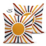 - Suet-K10293-Gorsel-1 - Realhomes Çift Taraflı Güneş ve Renkli Işınları Özel Tasarım Dijital Baskılı Modern Süet Yastık Kırlent Kılıfı Realhomes