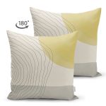 - Suet-K10297-Gorsel-1 - Realhomes Çift Taraflı Soyut Tarzda Onedraw Çizimli Dijital Baskılı Modern Süet Yastık Kırlent Kılıfı Realhomes