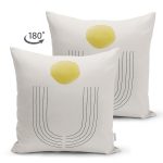- Suet-K10298-Gorsel-1 - Realhomes Çift Taraflı Soyut Tarzda Onedraw Çizimli Dijital Baskılı Dekoratif Süet Yastık Kırlent Kılıfı Realhomes