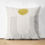 - Suet-K10298-Gorsel - Realhomes Çift Taraflı Soyut Tarzda Onedraw Çizimli Dijital Baskılı Dekoratif Süet Yastık Kırlent Kılıfı Realhomes