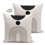 - Suet-K10305-Gorsel-1 - Realhomes Çift Taraflı Soyut Tarzda Onedraw Çizimli Dijital Baskılı Modern Süet Yastık Kırlent Kılıfı Realhomes