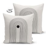 - Suet-K10307-Gorsel-1 - Realhomes Çift Taraflı Soyut Tarzda Onedraw Çizimli Dijital Baskılı Modern Süet Yastık Kırlent Kılıfı Realhomes