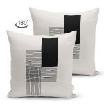 - Suet-K10310-Gorsel-1 - Realhomes Çift Taraflı Soyut Tarzda Onedraw Çizimli Dijital Baskılı Dekoratif Süet Yastık Kırlent Kılıfı Realhomes
