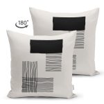 Çift Taraflı Soyut Tarzda Onedraw Çizimli Dijital Baskılı Dekoratif Süet Yastık Kırlent Kılıfı Realhomes