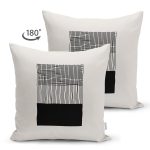 - Suet-K10313-Gorsel-1 - Realhomes Çift Taraflı Soyut Tarzda Onedraw Çizimli Dijital Baskılı Modern Süet Yastık Kırlent Kılıfı Realhomes