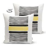 Çift Taraflı Soyut Tarzda Onedraw Çizimli Dijital Baskılı Modern Süet Yastık Kırlent Kılıfı Realhomes