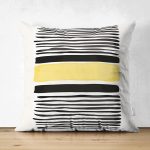 Çift Taraflı Soyut Tarzda Onedraw Çizimli Dijital Baskılı Modern Süet Yastık Kırlent Kılıfı Realhomes