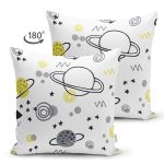 Çift Taraflı Gezegen Motifli Dijital Baskılı Özel Tasarım Modern Süet Yastık Kırlent Kılıfı Realhomes