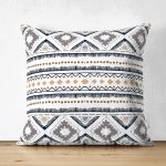Çift Taraflı İskandinav Desenli Etnik Tasarımlı Dijital Baskılı Modern Süet Yastık Kırlent Kılıfı Realhomes