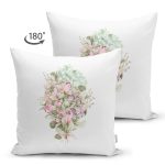 Çift Taraflı Demet Çiçek Özel Tasarım Dijital Baskılı Dekoratif Süet Yastık Kırlent Kılıfı Realhomes