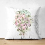 Çift Taraflı Demet Çiçek Özel Tasarım Dijital Baskılı Dekoratif Süet Yastık Kırlent Kılıfı Realhomes