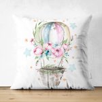 - Suet-K10339-Gorsel - Realhomes Çift Taraflı Çiçekli Balon Özel Tasarım Dijital Baskılı Modern Süet Yastık Kırlent Kılıfı Realhomes