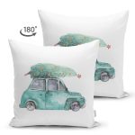 - Suet-K10355-Gorsel-1 - Realhomes Çift Taraflı Christmas Temalı Araba Tasarımlı Dijital Baskılı Modern Süet Yastık Kırlent Kılıfı Realhomes