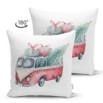 - Suet-K10359-Gorsel-1 - Realhomes Çift Taraflı Christmas Temalı Araba Tasarımlı Dijital Baskılı Modern Süet Yastık Kırlent Kılıfı Realhomes