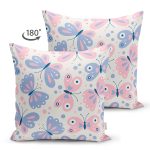 Çift Taraflı Renkli Kelebek Motifli Dijital Baskılı Modern Süet Yastık Kırlent Kılıfı Realhomes