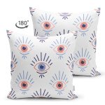 Çift Taraflı Mistik Göz Motifli Dijital Baskılı Dekoratif Süet Yastık Kırlent Kılıfı Realhomes