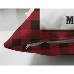 - Suet-K10374-Gorsel-2 - Realhomes Çift Taraflı Merry Xmas Ekose Tasarımlı Dijital Baskılı Dekoratif Süet Yastık Kırlent Kılıfı Realhomes