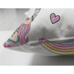 - Печать - Realhomes Realhomes Çift Taraflı Unicorn ve Deniz Kızı Tasarımlı Dijital Baskılı Modern Süet Yastık Kırlent Kılıfı Realhomes