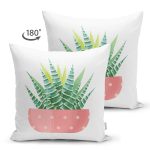 Çift Taraflı Kaktüs Özel Tasarımlı Dijital Baskılı Dekoratif Süet Yastık Kırlent Kılıfı Realhomes