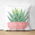 Çift Taraflı Kaktüs Özel Tasarımlı Dijital Baskılı Dekoratif Süet Yastık Kırlent Kılıfı Realhomes