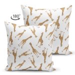 - Print - Realhomes Realhomes Çift Taraflı Zürafa Motifli Özel Tasarım Dijital Baskılı Modern Süet Yastık Kırlent Kılıfı Realhomes