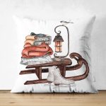 Çift Taraflı Özel Tasarım Kış Temalı Dijital Baskılı Modern Süet Yastık Kırlent Kılıfı Realhomes