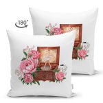 - Suet-K10395-Gorsel-1 - Realhomes Çift Taraflı Gül Detaylı Müzik Kutusu Özel Tasarım Dijital Baskılı Modern Süet Yastık Kırlent Kılıfı Realhomes